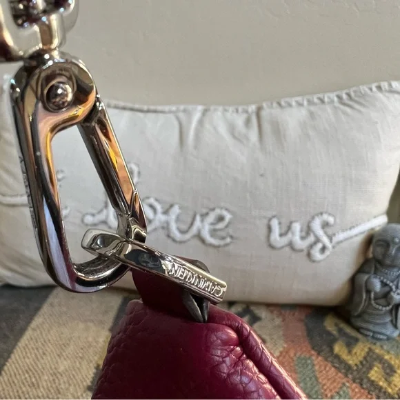 NWOT! Calvin Klein Geo Rocky Road Vegan Leather Hobo Bag In Merlot - Picture 8 of 17